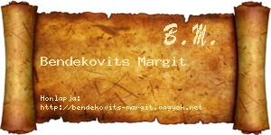 Bendekovits Margit névjegykártya