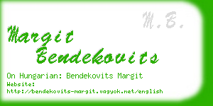 margit bendekovits business card